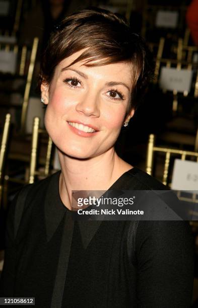 Actress Zoe McLellan attends the Rag & Bone Fall 2008 runway show during Mercedes-Benz Fashion week on February 1. 2008 in New York City.