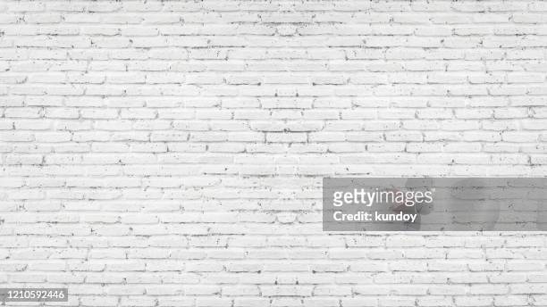 white brick wall, abstract texture for background. - brick wall stock pictures, royalty-free photos & images