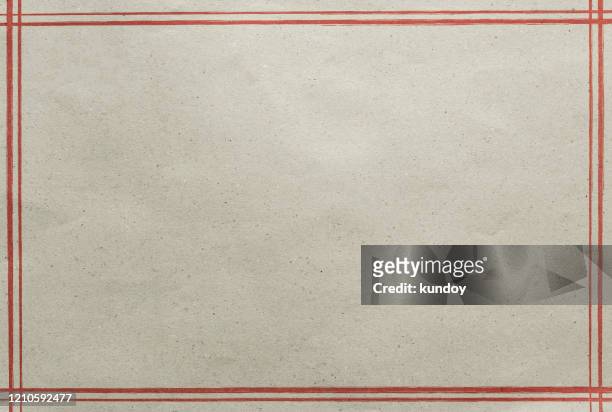 old paper texture with red line, abstract background - manuscript novel stock pictures, royalty-free photos & images