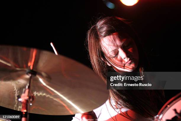 Meg White of The White Stripes during The White Stripes in Concert at Tenda Strisce Theater in Rome - June 6, 2007 at Tenda Strisce Theater in Rome,...