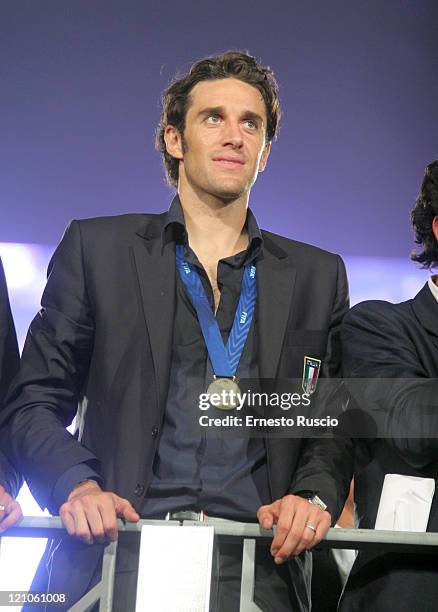 Luca Toni during World Cup Celebration at Circo Massimo in Rome - July 10, 2006 at Circo Massimo in Rome, Italy.