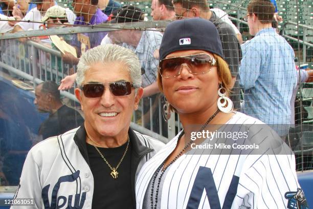 Actor Frank Vincent and actress rapper Queen Latifah attend the 2009 Atlantic League All-Star game & Hot 97 Vs. KISS-FM celebrity softball showdown...