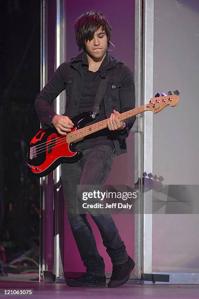 Pete Wentz of Fall Out Boy during The Honda Civic Tour 2007 - June 16, 2007 at The Sound Advice Amphitheater in West Palm Beach, Florida, United...