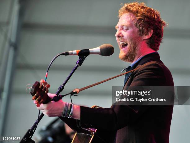 The Swell Season performs on stage during Bonnaroo 2008 on June 13th, 2008 in Manchester, Tennessee.