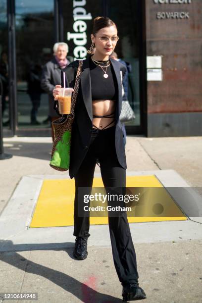 Bella Hadid is seen in Tribeca on March 05, 2020 in New York City.