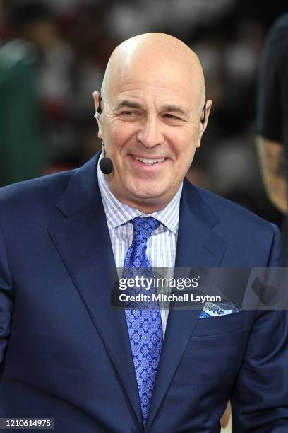 Game Day analysts Seth Greenberg on air during a college basketball game between the Michigan State Spartans and the Maryland Terrapins at the...