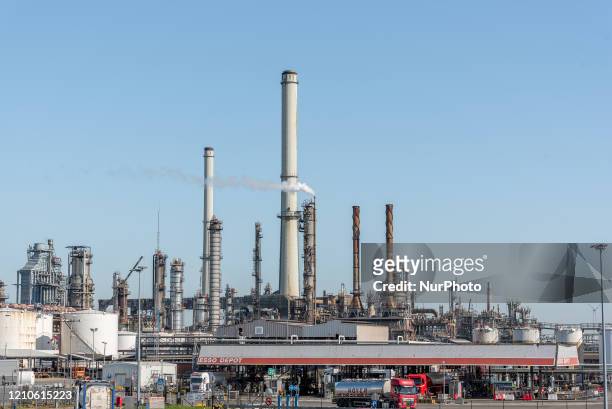 General view of a Essol Oil refinery in Antwerp - Belgium on 21 April 2020. US oil prices crashed into negative territory last few weeks,for the...