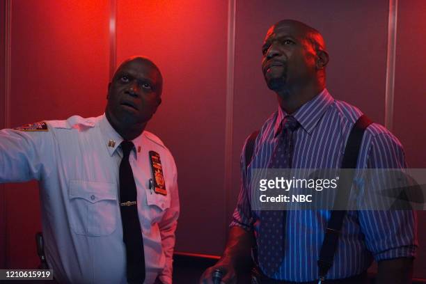 Lights Out" Episode 713 -- Pictured: Andre Braugher as Raymond Holt, Terry Crews as Terry Jeffords --