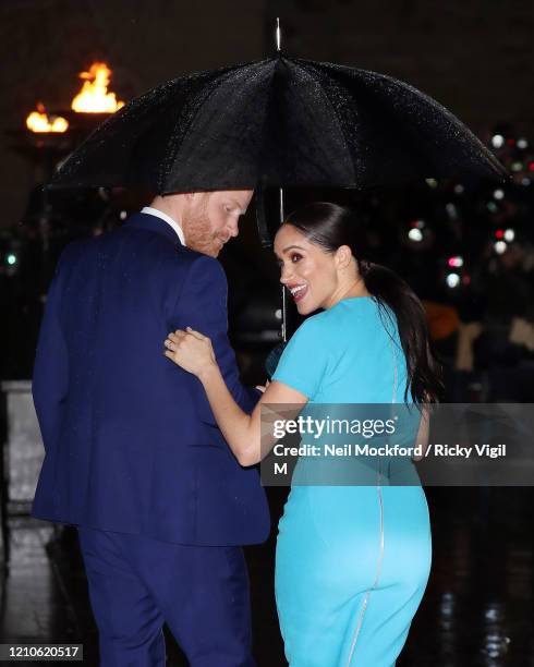 Prince Harry, Duke of Sussex and Meghan, Duchess of Sussex attend The Endeavour Fund Awards at Mansion House on March 05, 2020 in London, England.