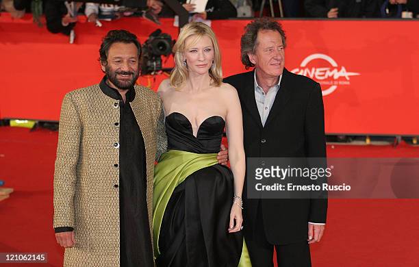 Director Shekhar Kapur, actress Cate Blanchett and Geoffrey Rush attends the "Elizabeth: The Golden Age" premiere during the 2nd Rome Film Festival...