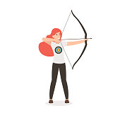 girl shoots from a bow