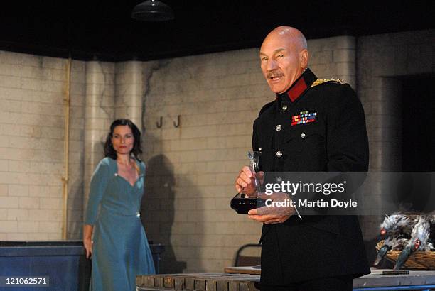 Patrick Stewart and Kate Fleetwood during a Macbeth photocall September 25, 2007 at the Gielgud Theatre in London, England.