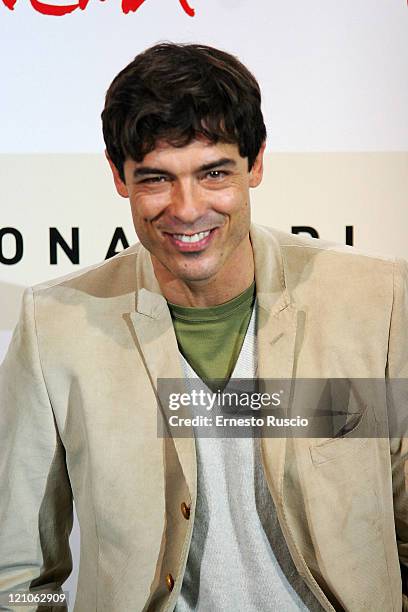 Actor Alessandro Gassman, son of Vittorio Gassman, attends a photocall for film "Un principe chiamato Toto" at Auditorium during Cinema Fest of Rome...