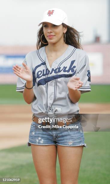 Actress and TV personality Julissa Bermudez attends the 2009 Atlantic League All-Star game & Hot 97 Vs. KISS-FM celebrity softball showdown at Bears...