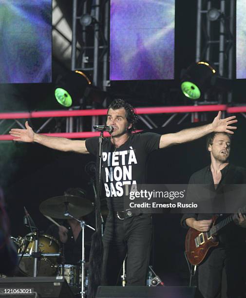 Piero Pelu during LIVE 8 - Rome - Show at Circus Maximus in Rome, Italy.