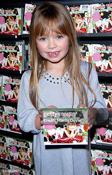 Connie Talbot of 'Britain's Got Talent' visits HMV Oxford Street to promote her new single 'Over the Rainbow'/'White Christmas' on November 26, 2007...