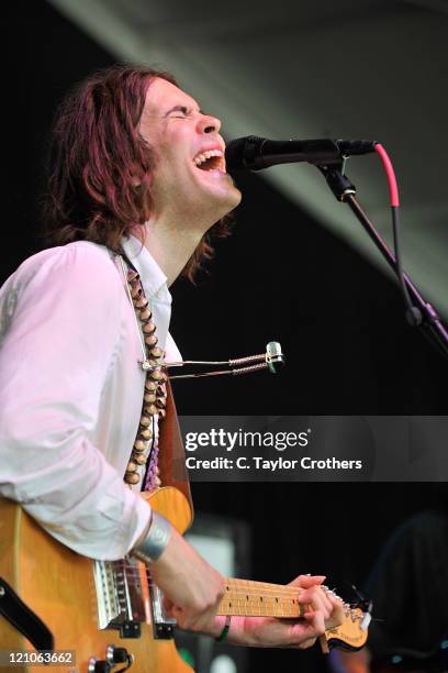 Elvis Perkins in Dearland performs on stage during Bonnaroo 2009 on June 13, 2009 in Manchester, Tennessee.
