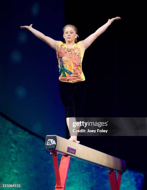 Shawn Johnson performs during the Tour Of Gymnastics Superstars Tour at Conseco Fieldhouse on November 11, 2008 in Indianapolis, Indiana.