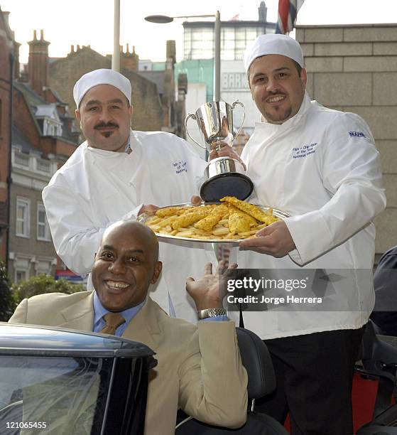 Ainsley Harriott and 1st place winners Pete Petrou and Mark Petrou