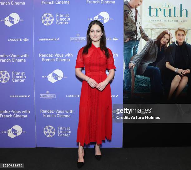 Aisling Franciosi attends Rendez-Vous with French Cinema's Opening Night Premiere of "The Truth" at Walter Reade Theater on March 05, 2020 in New...