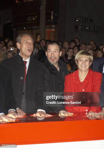 Bertrand Delanoe, Florent Pagny and Dominique Rodet