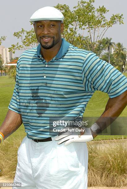 Alonzo Mourning attends the 2007 Deutsche Irie Weekend Celebrity Golf Tournament , Miami Beach , Florida