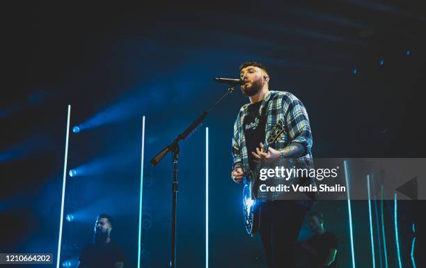 James Arthur performs at the O2 Arena on March 05, 2020 in London, England.