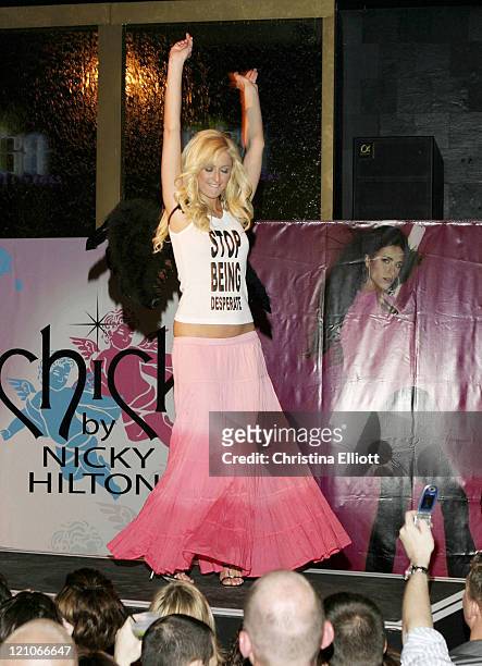Paris Hilton wearing Chick by Nicky Hilton during Nicky Hilton Launches her New Clothing Line Chick by Nicky Hilton in Las Vegas, Nevada, United...