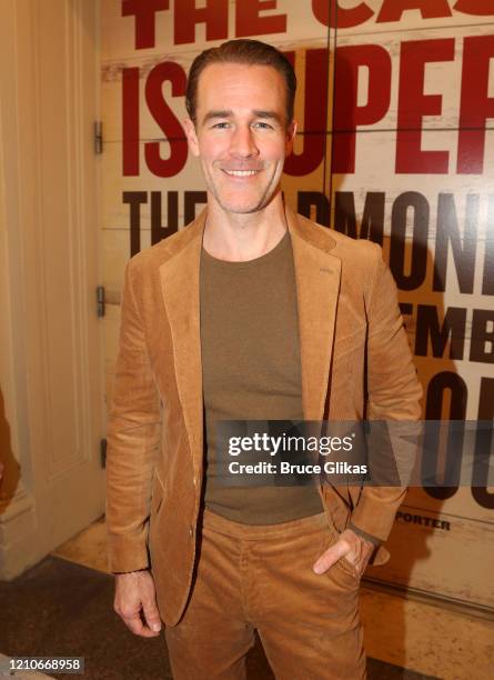 James Van Der Beek poses at the opening night of the new Bob Dylan Musical "Girl From The North Country" on Broadway at The Belasco Theatre on March...