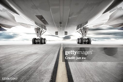 Runway Example Big A Huge Plane On The Runway Of An Airport High-Res Stock Photo - Getty ...