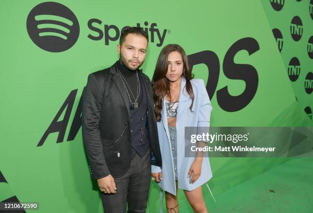 Leonardo and Aneliz Aguilar attend the 2020 Spotify Awards at the Auditorio Nacional on March 05, 2020 in Mexico City, Mexico.