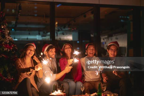 friends toasting at the party for the new year - chinese new year food photos et images de collection