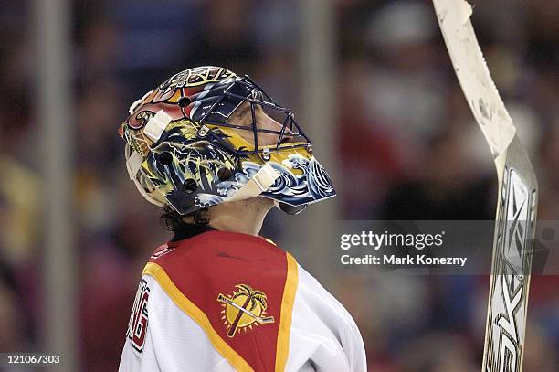 Florida Panthers goalie Roberto Luongo in action against the Buffalo Sabres at HSBC Arena in Buffalo, New York on February 11, 2006. Buffalo won the...