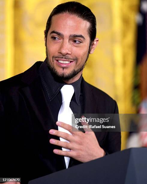 Flamenco dancer Joaquin Cortes in the East Room at the White House on September 15, 2004 for the Hispanic Heritage Month Celebration.