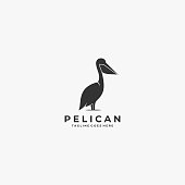 Vector Illustration Pelican Silhouette Style.