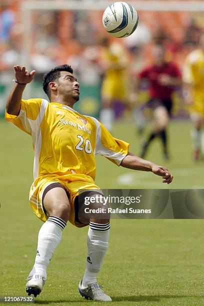 Carlos Ruiz brings in a pass at RFK Stadium on July 31, 2004. The Eastern Conference defeated the West, 3-2.