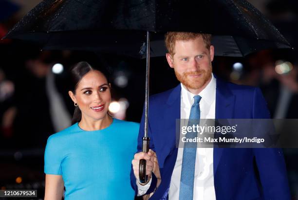 Meghan, Duchess of Sussex and Prince Harry, Duke of Sussex attend The Endeavour Fund Awards at Mansion House on March 5, 2020 in London, England.