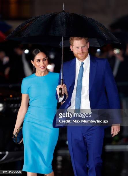 Meghan, Duchess of Sussex and Prince Harry, Duke of Sussex attend The Endeavour Fund Awards at Mansion House on March 5, 2020 in London, England.