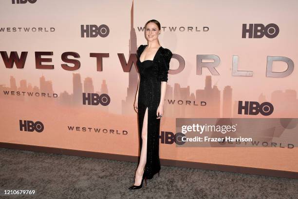 Evan Rachel Wood attends the Premiere of HBO's "Westworld" Season 3 at TCL Chinese Theatre on March 05, 2020 in Hollywood, California.