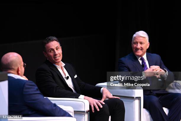 Chairman, WarnerMedia New & Sports, President CNN Worldwide Jeff Zucker, Chris Cuomo and John King speak onstage during CNN Experience on March 05,...