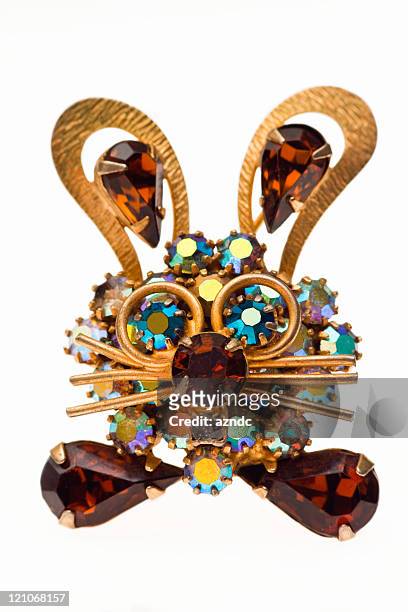 vintage brooch - brooch stock pictures, royalty-free photos & images