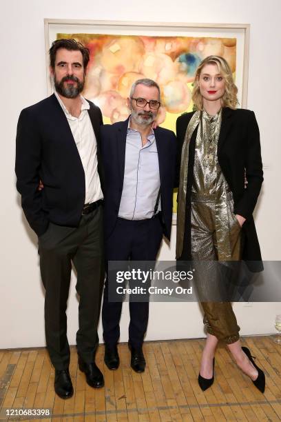 Claes Bang, Director Giuseppe Capotondi and Elizabeth Debicki attend the Sony Pictures Classics And The Cinema Society After Party For "The Burnt...