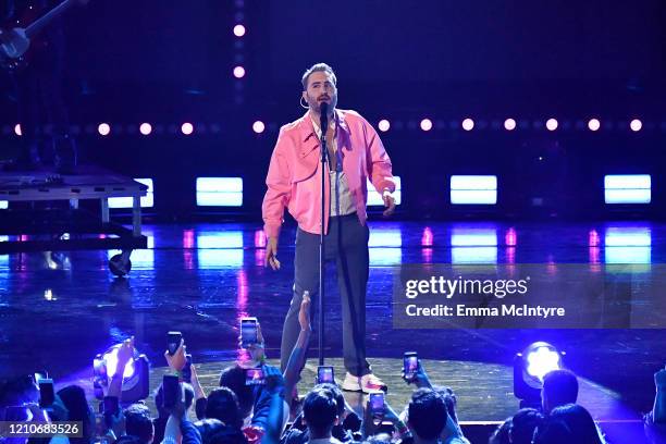 Jesus Navarro of Reik performs onstage during the 2020 Spotify Awards at the Auditorio Nacional on March 05, 2020 in Mexico City, Mexico.