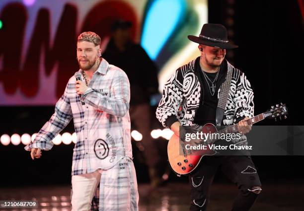 Piso 21 performs onstage during the 2020 Spotify Awards at the Auditorio Nacional on March 05, 2020 in Mexico City, Mexico.