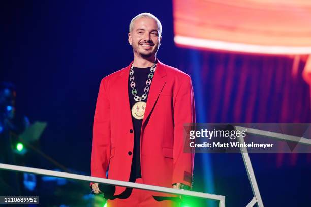 Balvin speaks onstage during the 2020 Spotify Awards at the Auditorio Nacional on March 05, 2020 in Mexico City, Mexico.