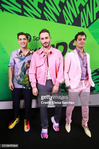 Reik backstage during the 2020 Spotify Awards at the Auditorio Nacional on March 05, 2020 in Mexico City, Mexico.