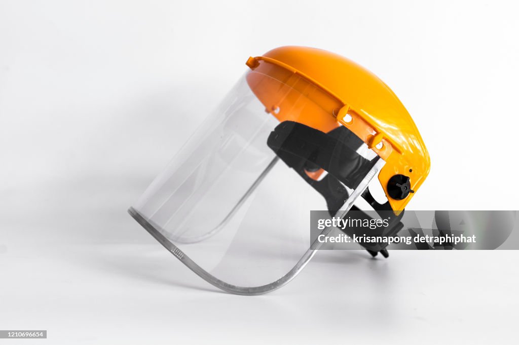 Orange protective mask isolated on the white background.