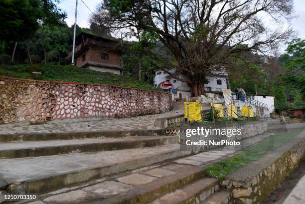 Matatritha Temple, a Hindus pilgrimage sites seen empty during annual festival of Mother's Day celebration as concerns about the spread of Corona...