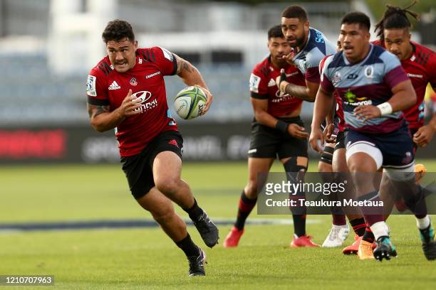 Codie Taylor of the Crusaders during the round six Super Rugby match between the Crusaders and the Reds at Orangetheory Stadium on March 06, 2020 in...