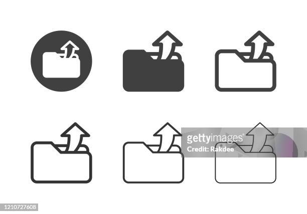 illustrazioni stock, clip art, cartoni animati e icone di tendenza di icone cartella di condivisione - serie multi - paperboard